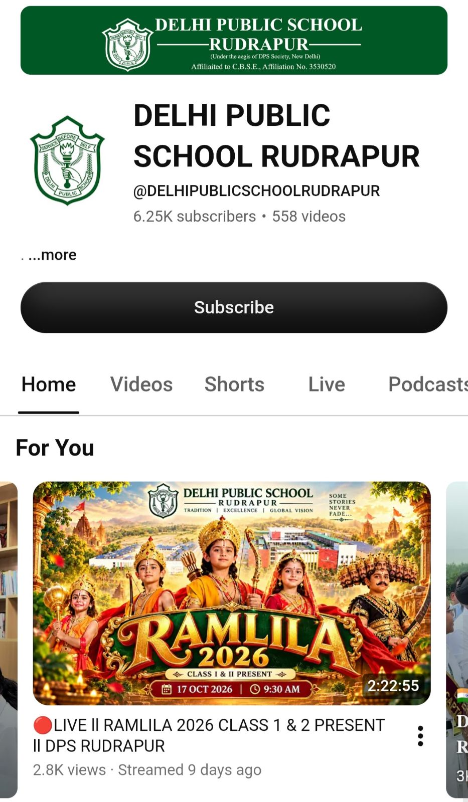 DPS Rudrapur YouTube